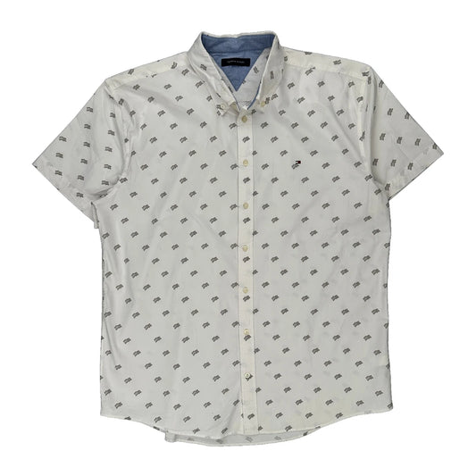 Tommy Hilfiger Short Sleeve Shirt - XL White Cotton