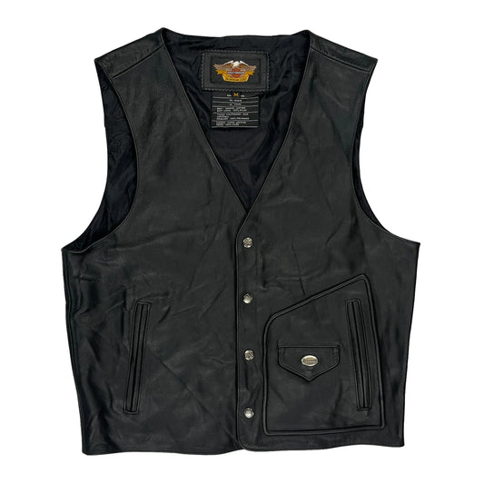 Harley Davidson Leather Jacket - Medium Black Leather