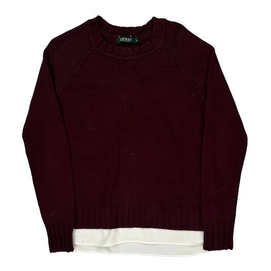 Ralph Lauren Jumper - Small Burgundy Cotton