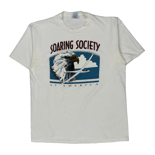 Soaring Society Of America Jerzees Graphic T-Shirt - XL White Cotton