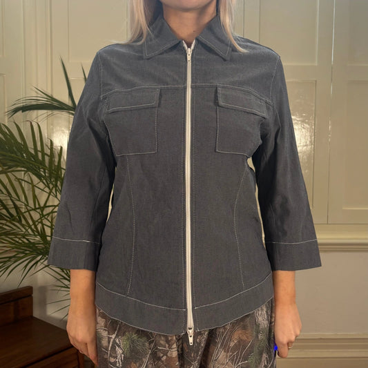 Vintage grey Cellophane Short Sleeve Shirt - womens large
