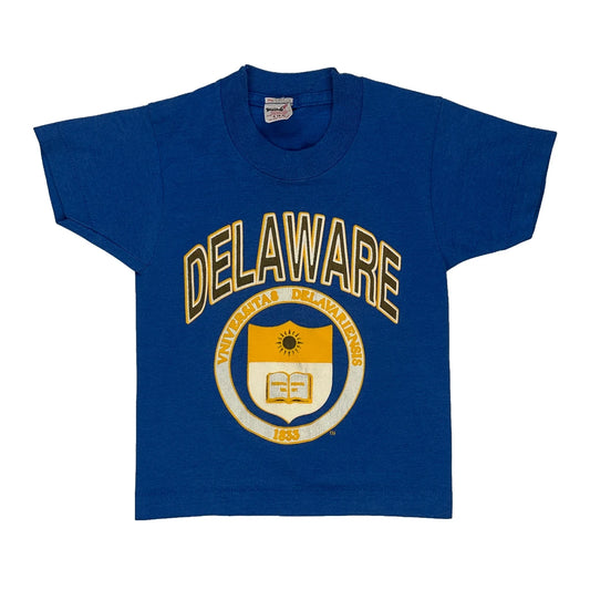 University Of Delaware, Age 6-8 Collegiate Pacific College T-Shirt - Small Blue Cotton Blend