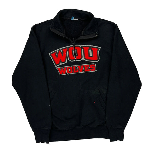 Wou Wolves Champion 1/4 Zip - Medium Black Cotton Blend