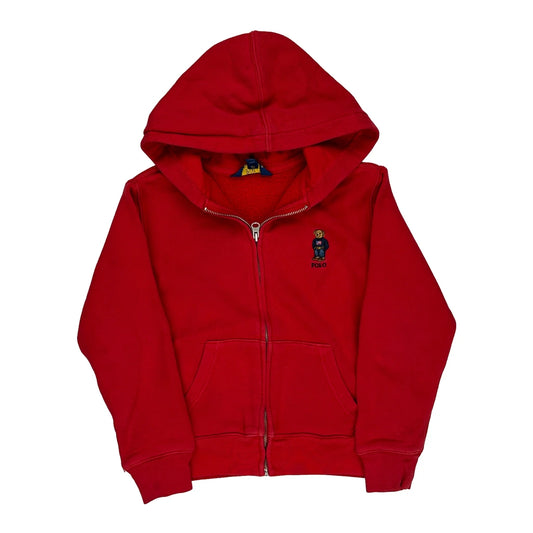 Polo Bear. Age 8 Polo By Ralph Lauren Hoodie - Small Red Cotton