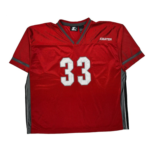 Vintage Number 33 Starter Football Jersey - XL Red Polyester