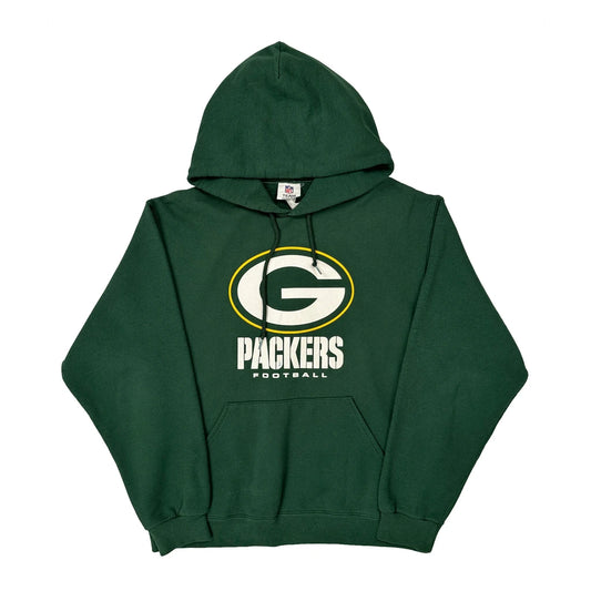Vintage Green Bay Packers Nfl Hoodie - Medium Green Cotton