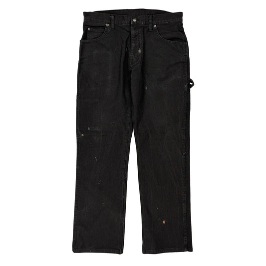 Dickies Double Knee Carpenter Trousers - 32W 30L Black Cotton