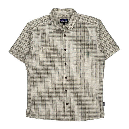 Patagonia Checked Short Sleeve Shirt - Medium Beige Cotton