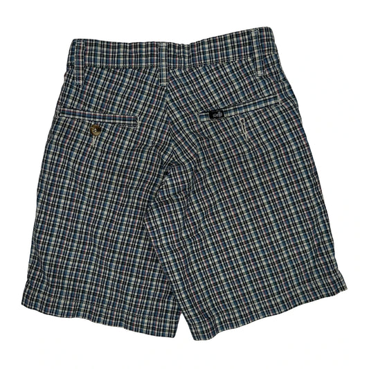 Vintage Age 8 Levis Checked Shorts - Medium Blue Cotton