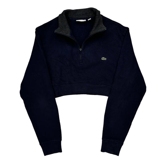 Lacoste Cropped Jumper - XL Navy Cotton