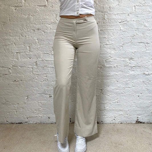 Vintage beige Benetton Trousers - womens 25" waist