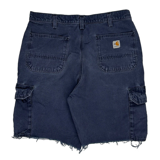 Carhartt Cargo Shorts - 34W 10L Blue Cotton Blend