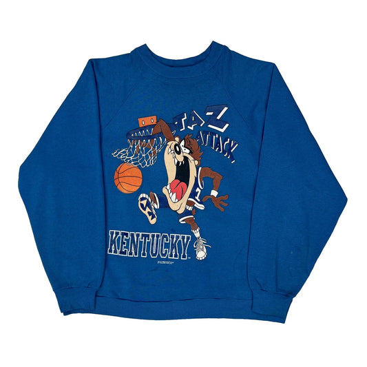 Made In USA Looney Tunes Kentucky Taz Attack Sweatshirt - Large Blue Cotton