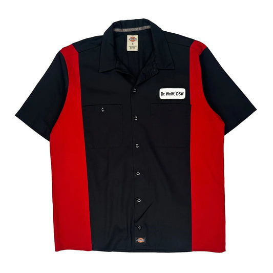 Dickies Short Sleeve Shirt - Large Black Cotton