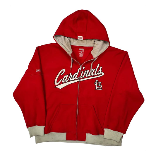 Vintage Cardinals Stitches Graphic Hoodie - XL Red Polyester