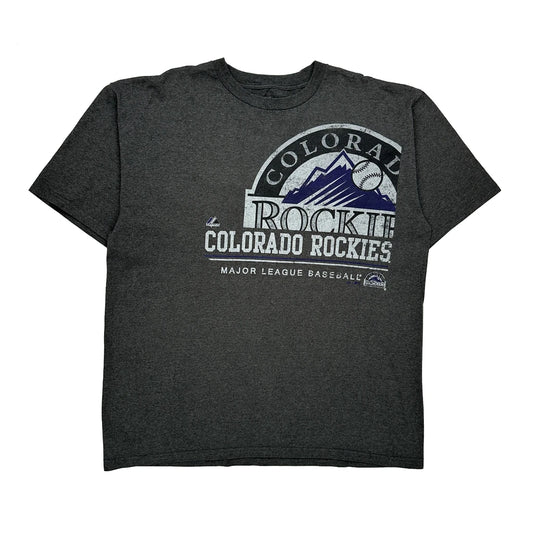 Vintage Colorado Rockies Majestic Mlb T-Shirt - XL Grey Cotton Blend