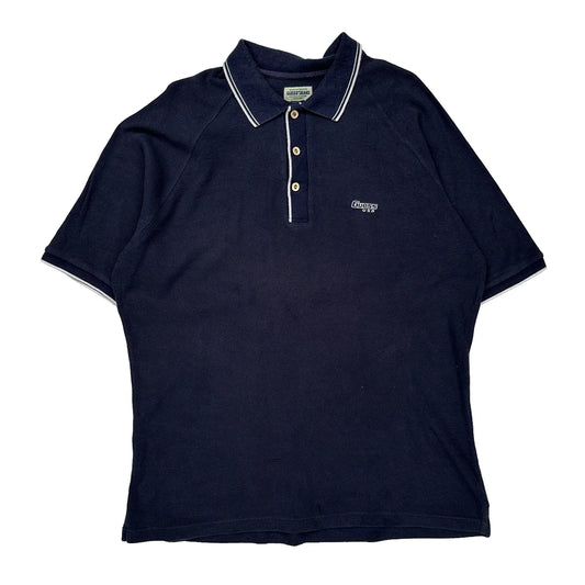Made In USA Guess Polo Shirt - Large Navy Cotton