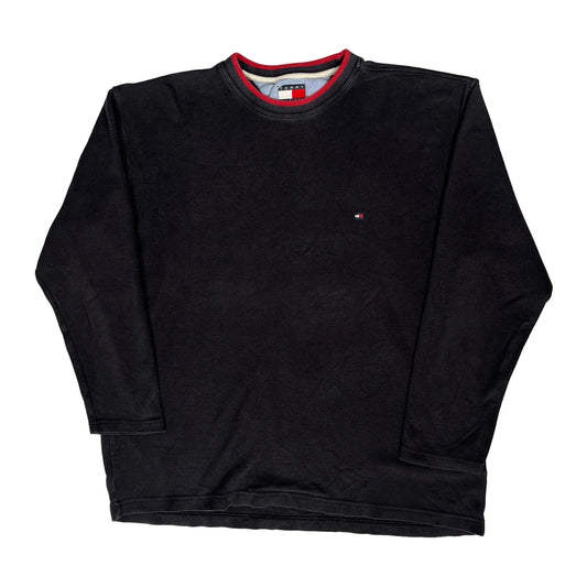 Vintage Tommy Hilfiger Long Sleeve T-Shirt - Large Black Cotton