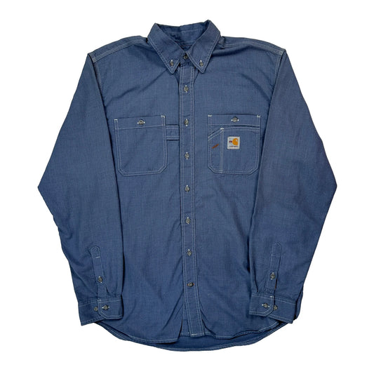 Vintage Carhartt Tall Shirt - Large Blue Cotton
