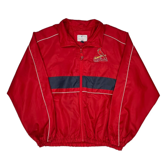 Vintage St. Louis Cardinals Mlb Graphic Windbreaker - 2XL Red Polyester