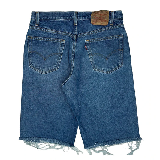 Levis Cut Off Denim Shorts - 33W 11L Blue Cotton