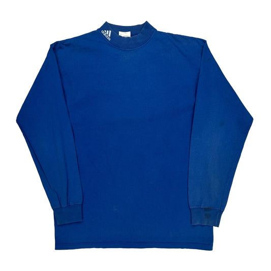 Adidas Long Sleeve T-Shirt - XL Blue Cotton