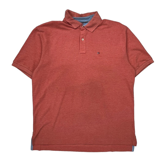 Tommy Hilfiger Polo Shirt - Large Red Cotton