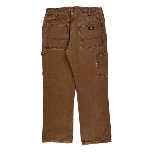 Dickies Carpenter Trousers - 34W 30L Brown Cotton