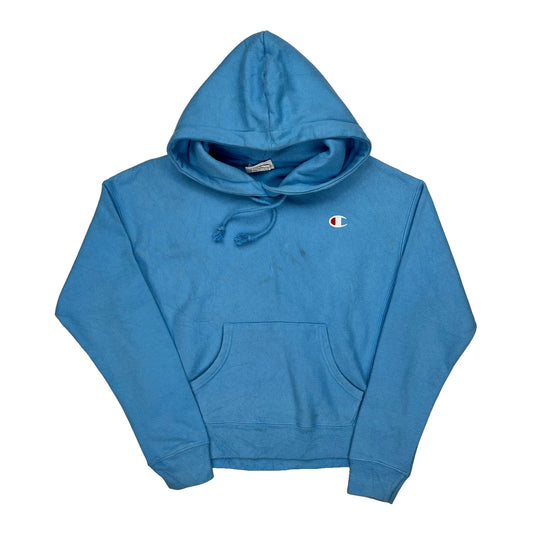 Reverse Weave Champion Hoodie - Small Blue Cotton