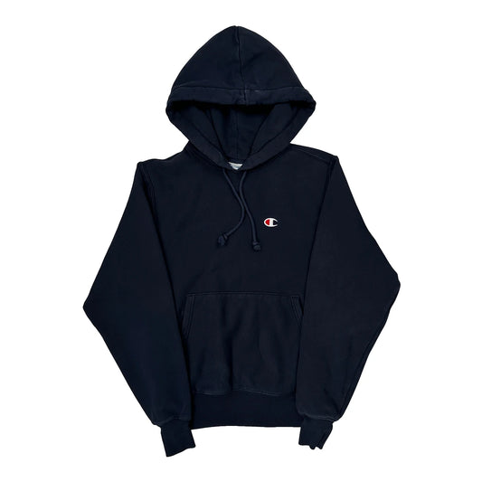 Reverse Weave Champion Hoodie - Small Navy Cotton