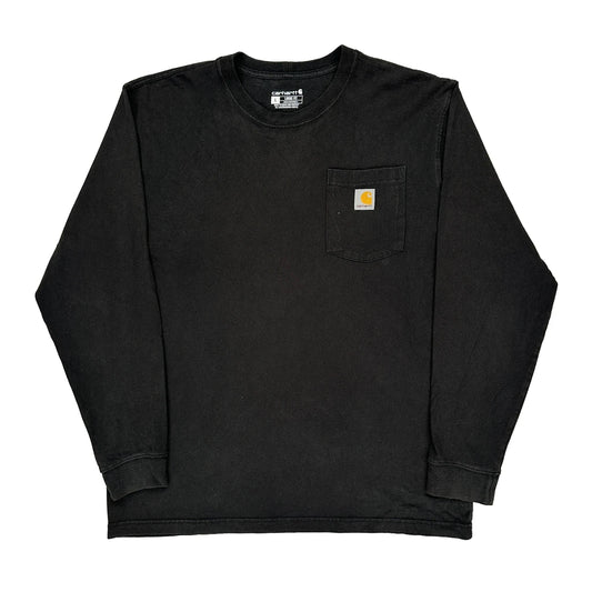 Carhartt Long Sleeve T-Shirt - Large Black Cotton