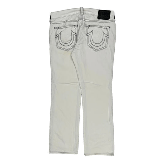True Religion Contrast Stitch Jeans - 38W 32L White Cotton