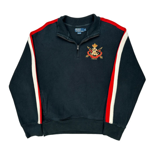 Vintage Polo By Ralph Lauren 1/4 Zip - XL Black Cotton