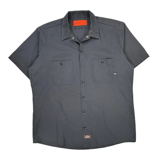 Dickies Short Sleeve Shirt - Large Grey Polyester Blend