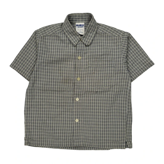 Age 6 Oshkosh Checked Short Sleeve Shirt - Small Grey Cotton