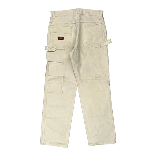 Dickies Double Knee Carpenter Trousers - 32W 30L White Cotton