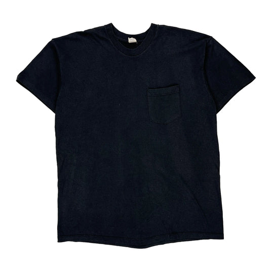 Blank Single Stitch T-Shirt - 2XL Black Cotton