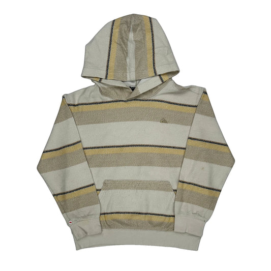 Age 8 Quiksilver Striped Hoodie - Small Beige Cotton