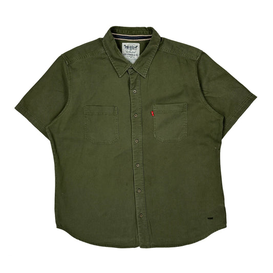 Vintage Levis Short Sleeve Shirt - XL Green Cotton
