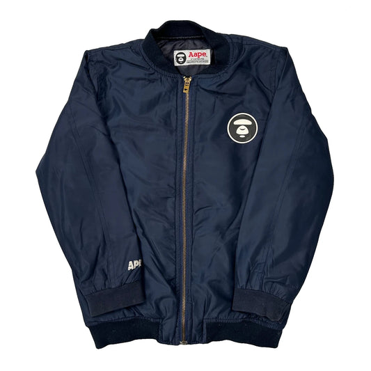 Age 7-8 Aape Bomber Jacket - Medium Navy Polyester