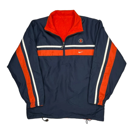 Illinois Nike College Windbreaker - Medium Navy Polyester