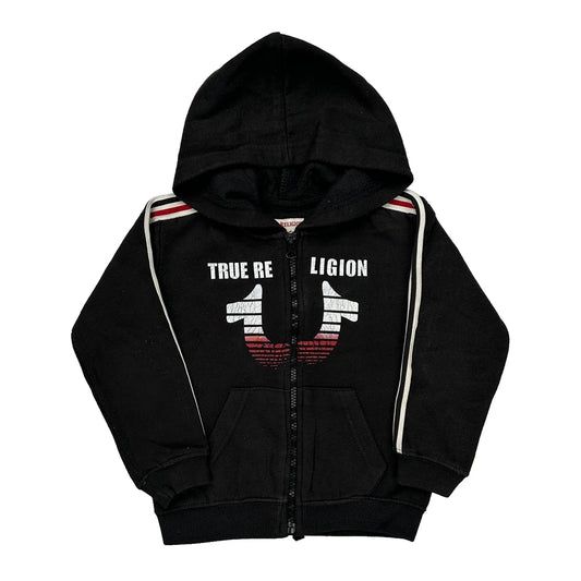 Age 3 True Religion Striped Hoodie - 2XS Black Cotton
