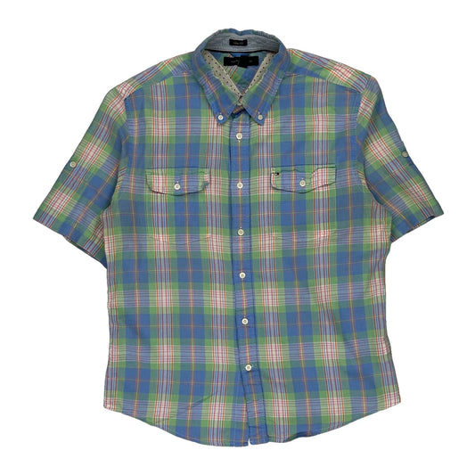 Tommy Hilfiger Checked Short Sleeve Shirt - Large Multicoloured Cotton