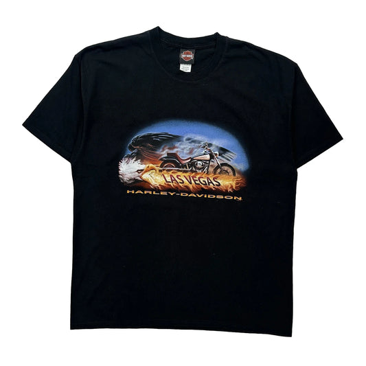 Las Vegas Harley Davidson Graphic T-Shirt - 2XL Black Cotton