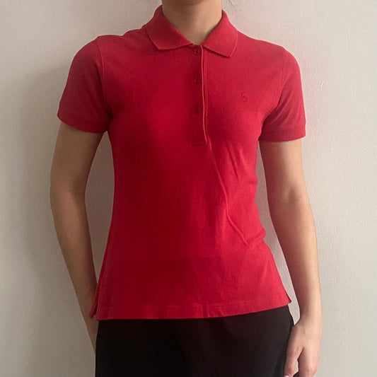 Vintage red Conte Of Florence Polo Shirt - womens medium
