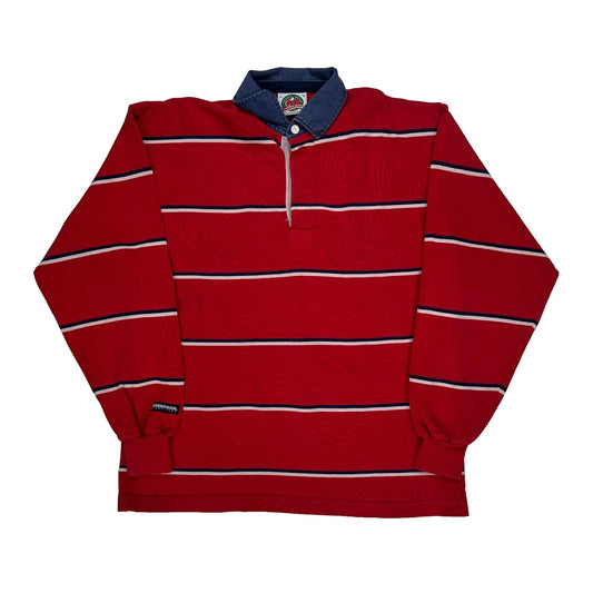 Barbarian Striped Rugby Shirt - XL Red Cotton