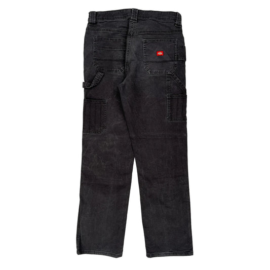 Dickies Double Knee Carpenter Trousers - 34W 30L Black Cotton