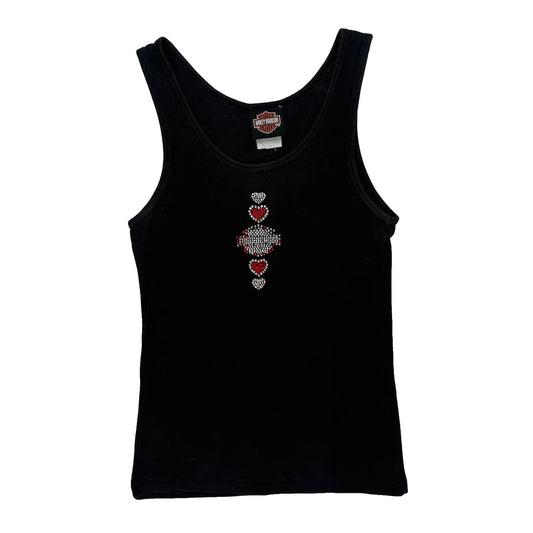 Harley Davidson Studded Vest - Medium Black Cotton
