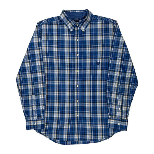 Chaps Ralph Lauren Checked Shirt - Medium Blue Cotton Blend