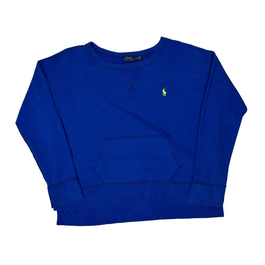 Vintage Polo By Ralph Lauren Sweatshirt - Large Blue Cotton